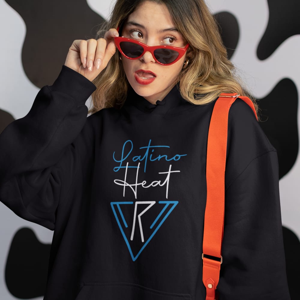 Latino Heat II by Rodolfo Velasquez Women's Hoodie, Light Logo