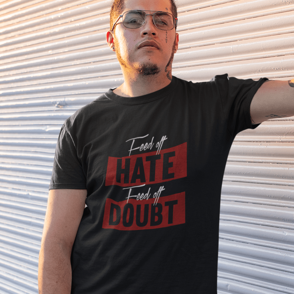 Thomas Reed "Feed off Hate, Feed off Doubt" - T-shirt, white Logo