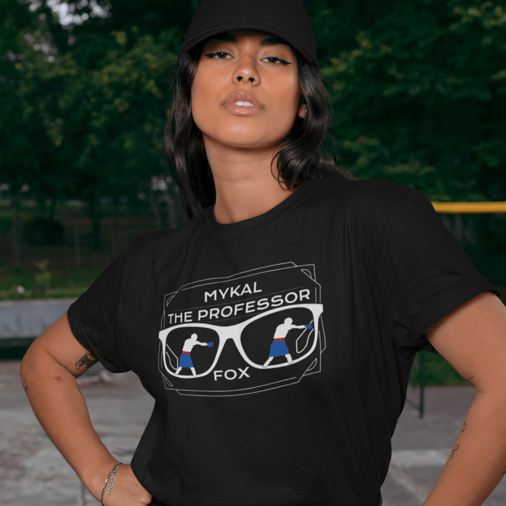 Mykal "The Professor" Fox Women's T-Shirt, White Logo