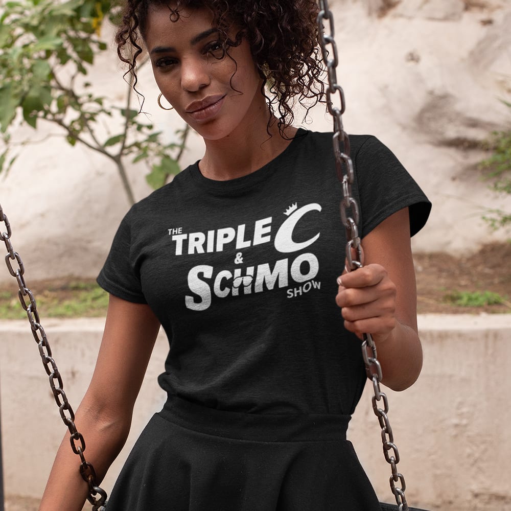 Triple C & Schmo Show Women's T-Shirt, White Logo