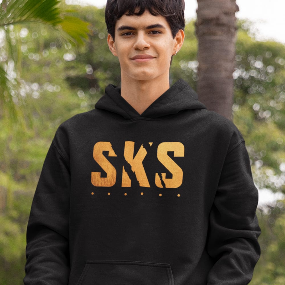  SKS by Solomon Simon Unisex Hoodie, Gold Logo