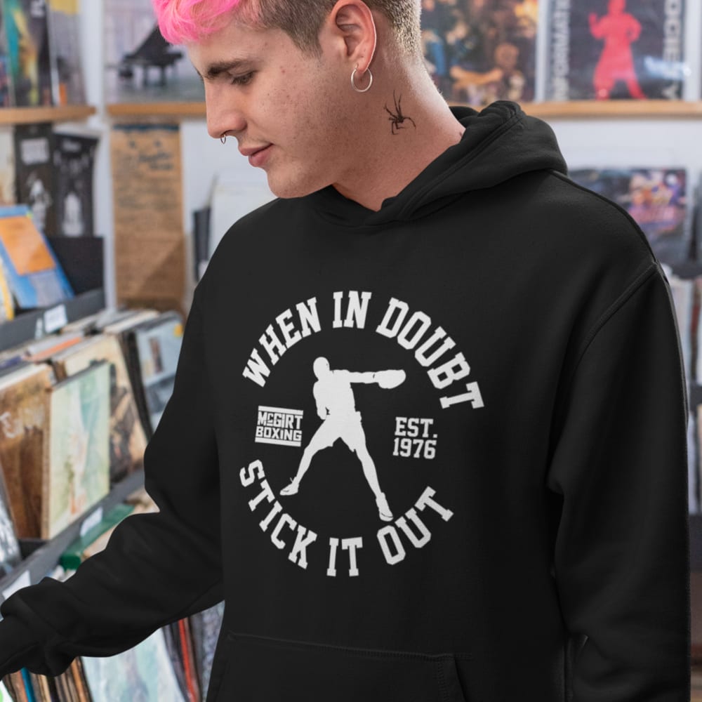 "When in Doubt Stick it out" Mcgirt Boxing Statet, Hoodie, All White Logo