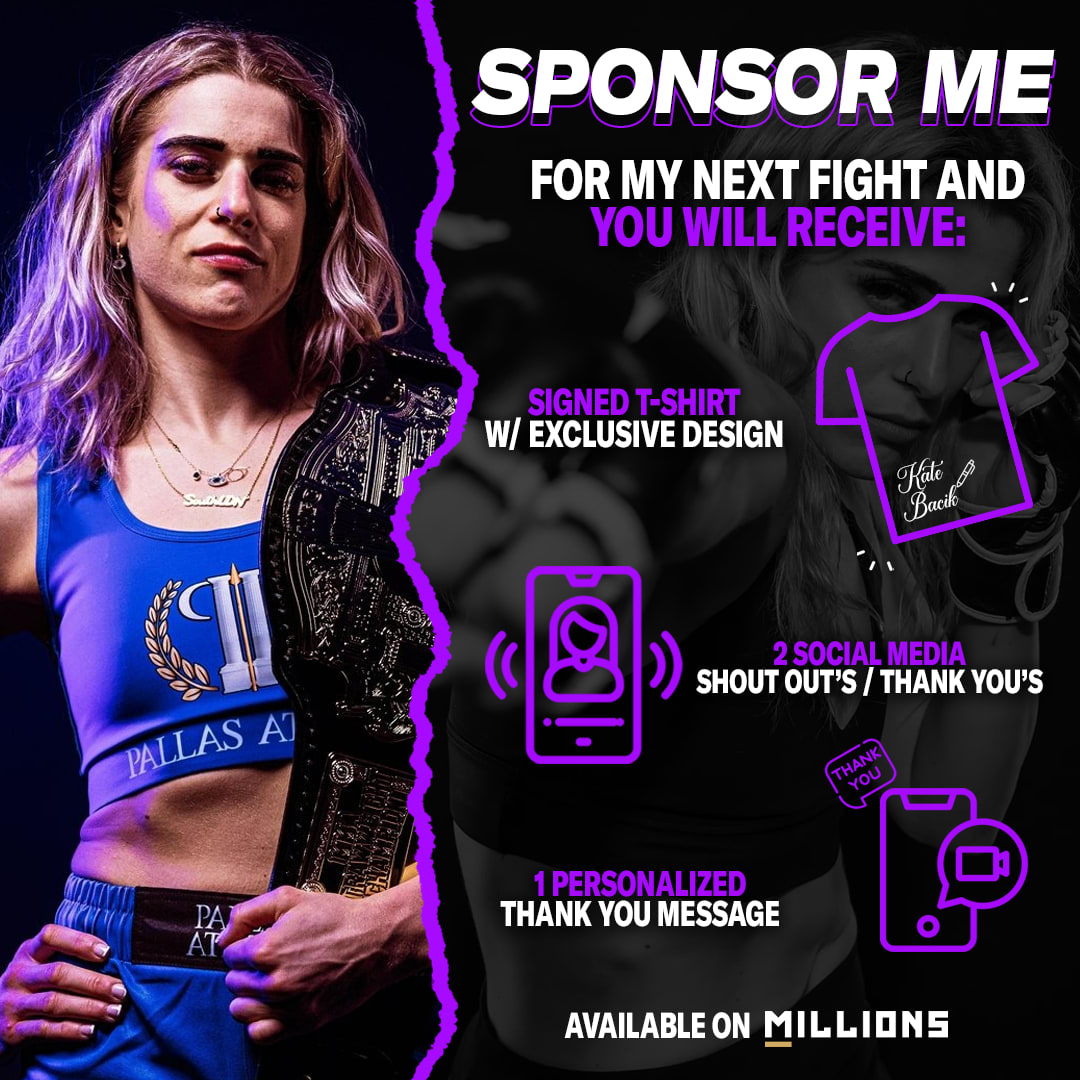 Kate Bacik Fight Fan Experience: Exclusive Signed T-Shirt, Shoutouts, & Personalized Message