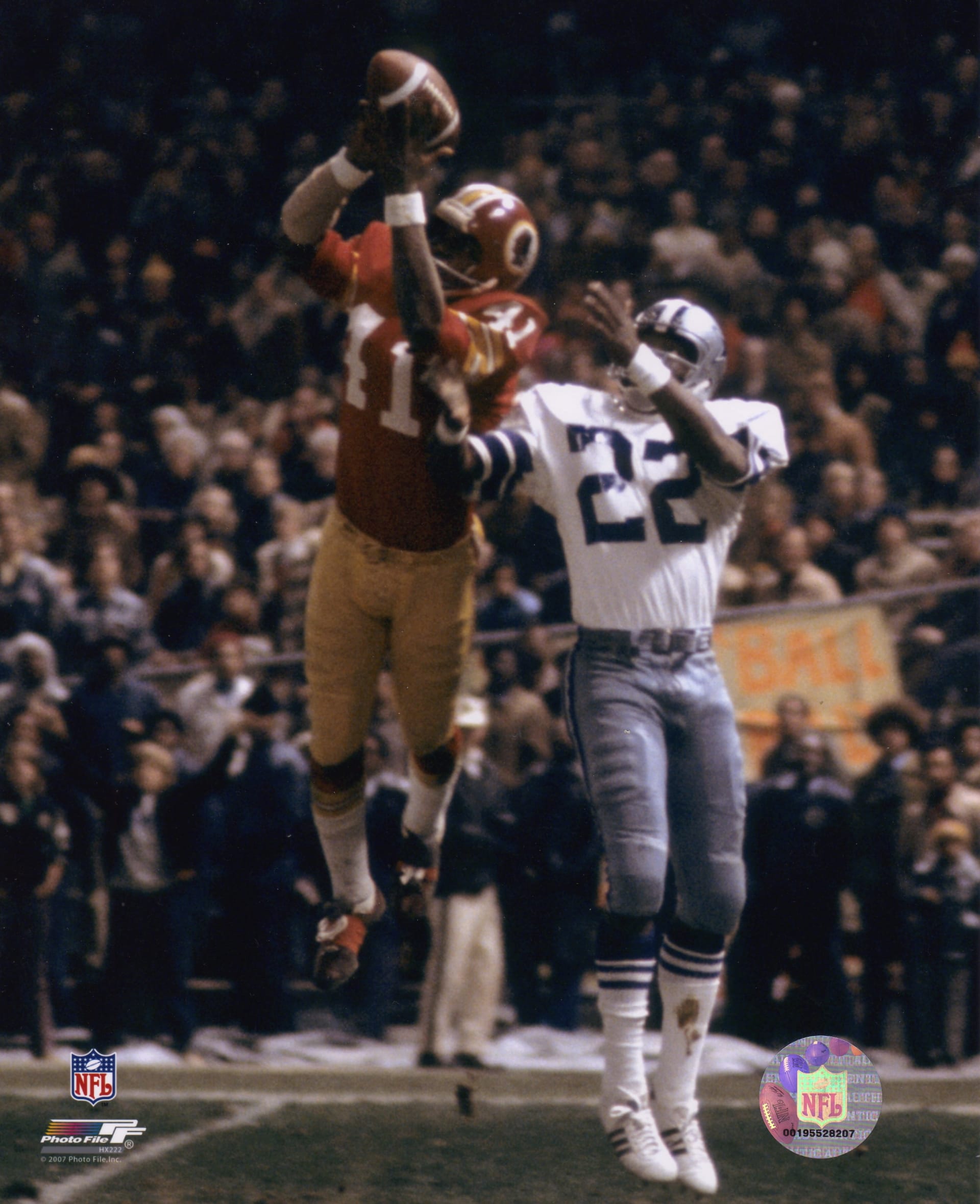 "Mike Intercepts Over Bob Hayes" 8x10 Photo(s) Autographed