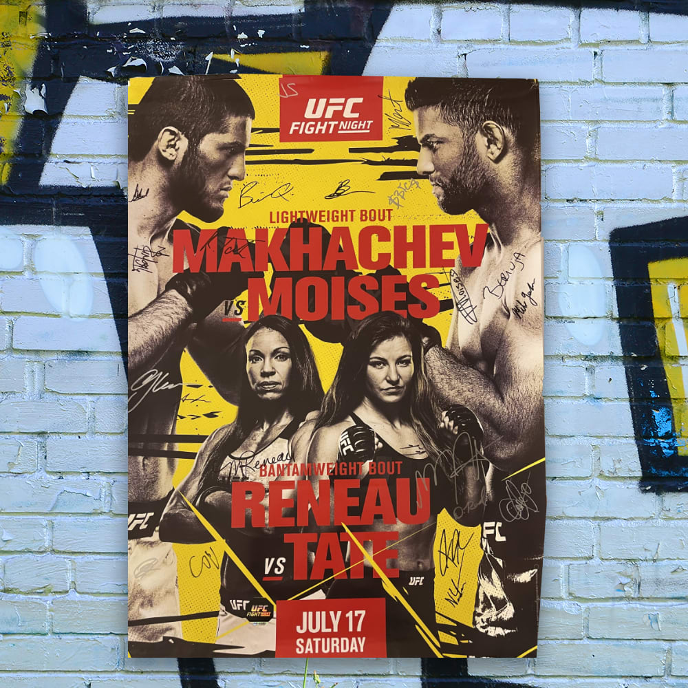 Official UFC Poster, Signed by All UFC Fighters on the Card (July 17, 2021)