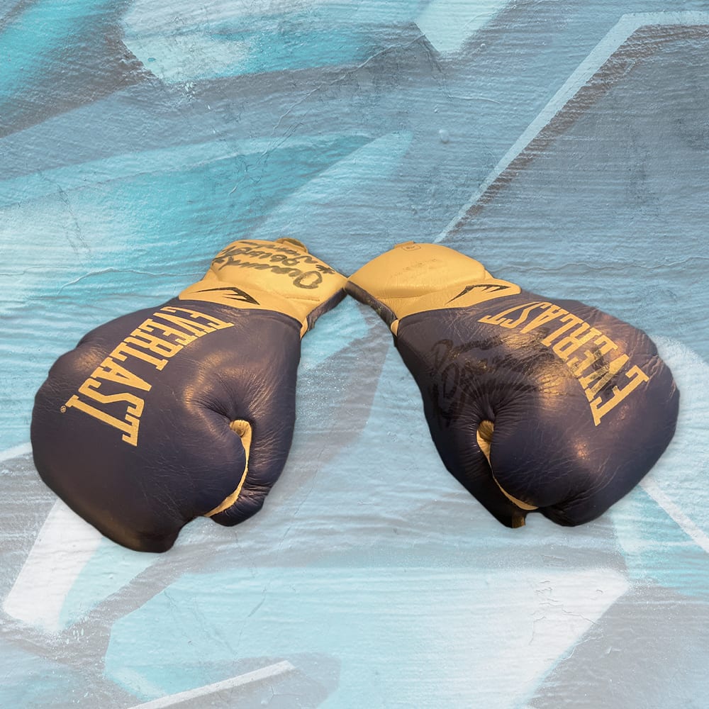 Fight-Worn Boxing Gloves, Signed by Demond Nicholson