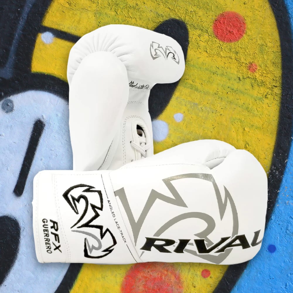 Limited Edition Noel Mikaelian Fight Worn Rival Gloves in White