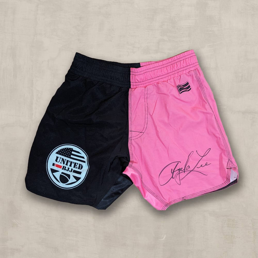 Black and Pink Signed Angela "UNSTOPPABLE" Lee Fight Shorts