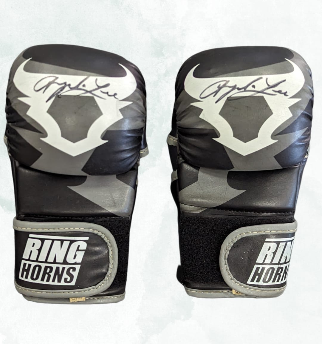 Angela Lee Signed Authentic Worn Ring Horn Gloves