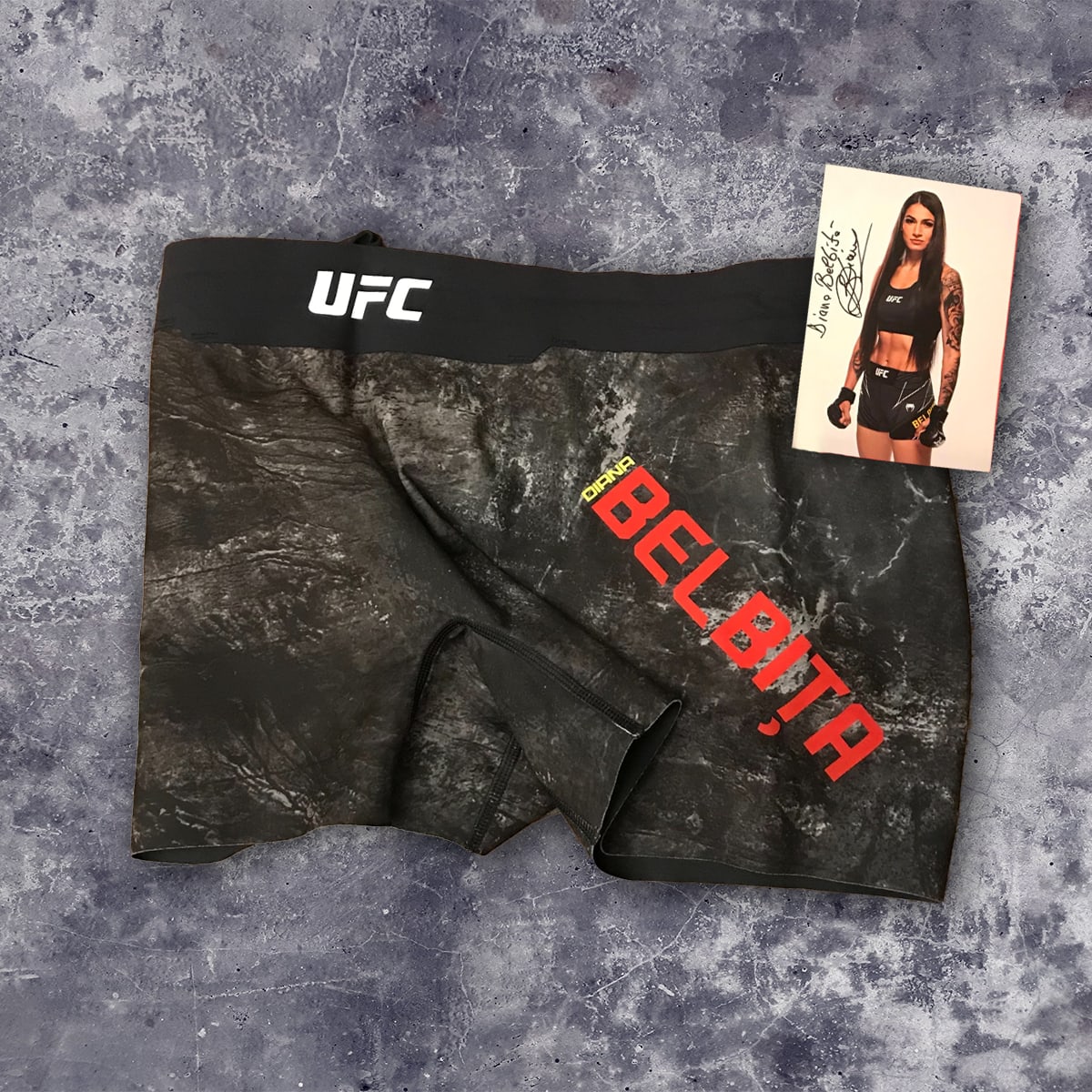 Diana Belbita Worn UFC Shorts and Signed Photo