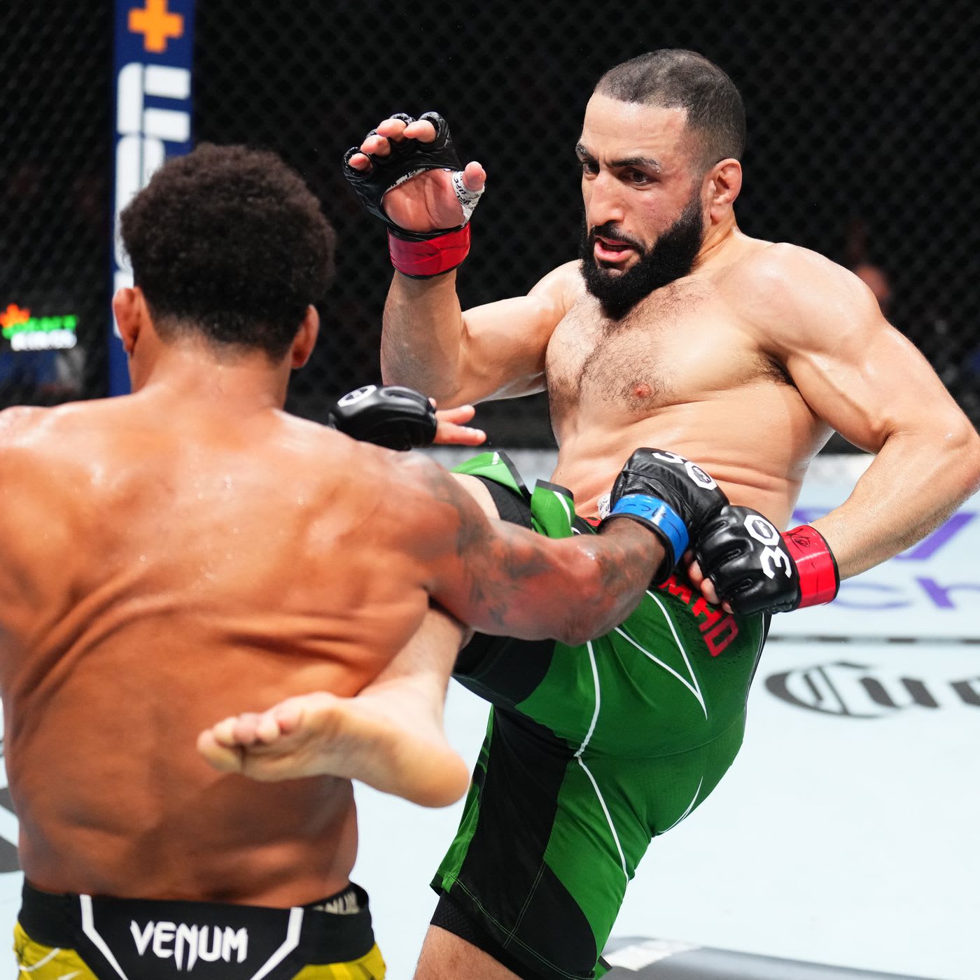 Belal Muhammad Autographed UFC 30th Anniversary Fight-Worn Gloves