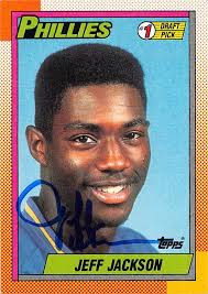 1990 Topps Baseball #74 Jeff Jackson RC Rookie Philadelphia Phillies Official MLB