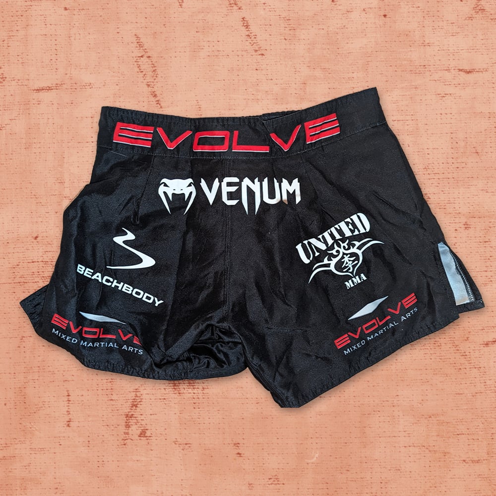 "Unstoppable" Angela Lee Black & Red Signed EVOLVE Venum Fight Shorts