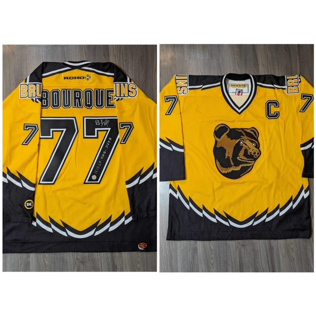 Autographed Ray Bourque Boston Bruins Jersey ("Pooh Bear" 1x Inscribed)