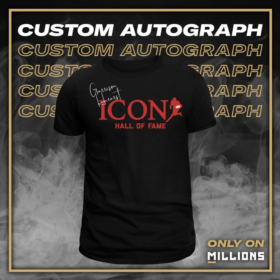 Garrison Hearst Custom Autographed ICON T-Shirt