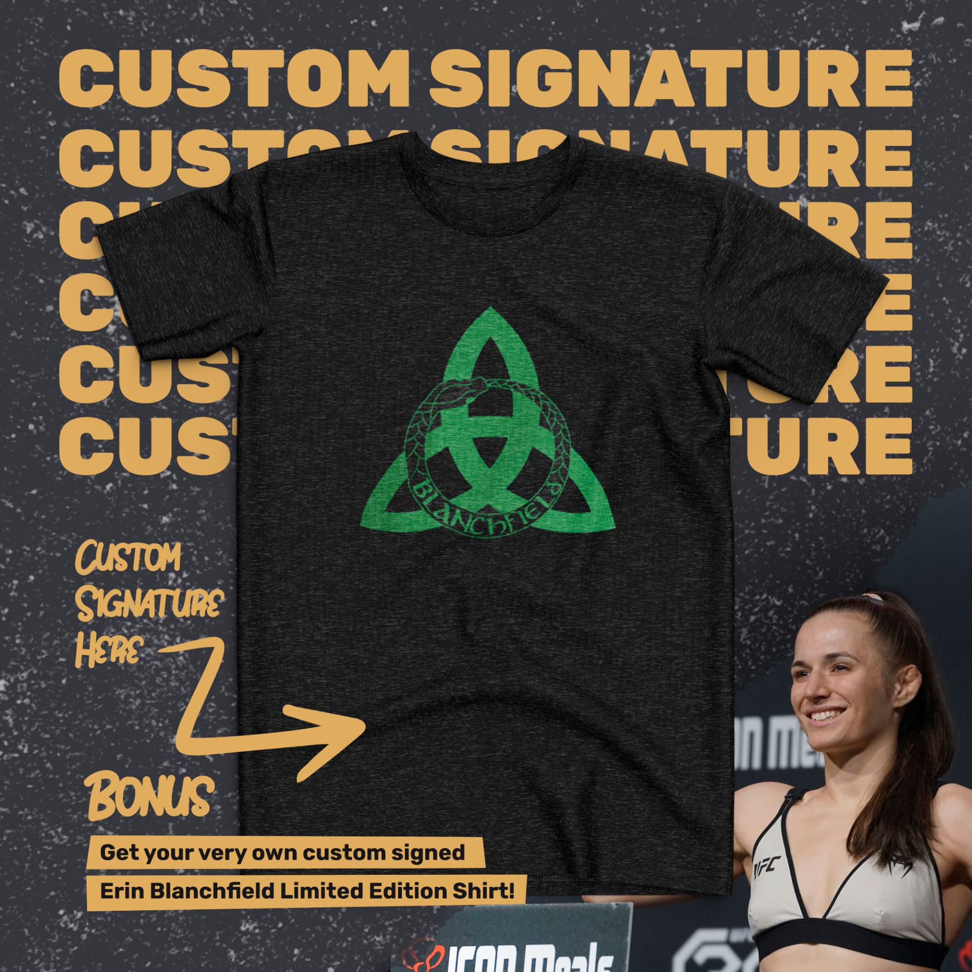 Exclusive Erin Blanchfield Signed Signature Shirt