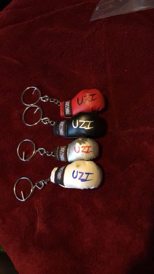 "The Uzi" Signed Boxing Glove Keychain