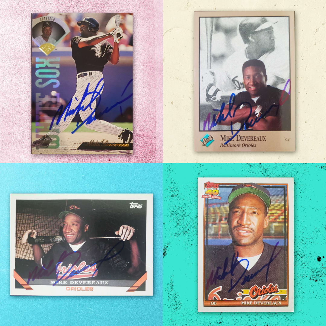 Michael Devereux Signed Baseball Cards