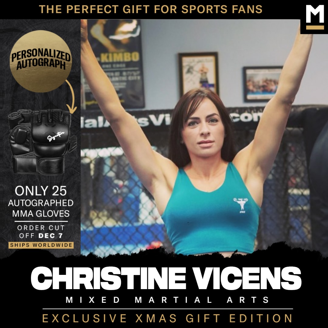 Christine Vicens Autographed MMA Gloves