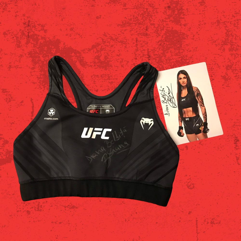 Diana Belbita Signed and Worn UFC Sports Bra and Signed Photo