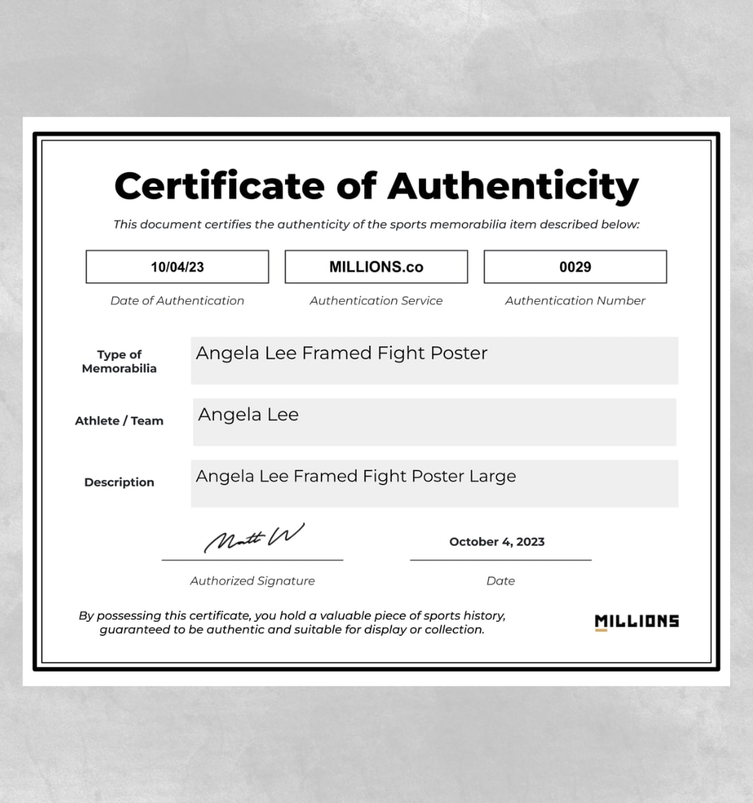 Angela Lee Framed Fight Poster Large