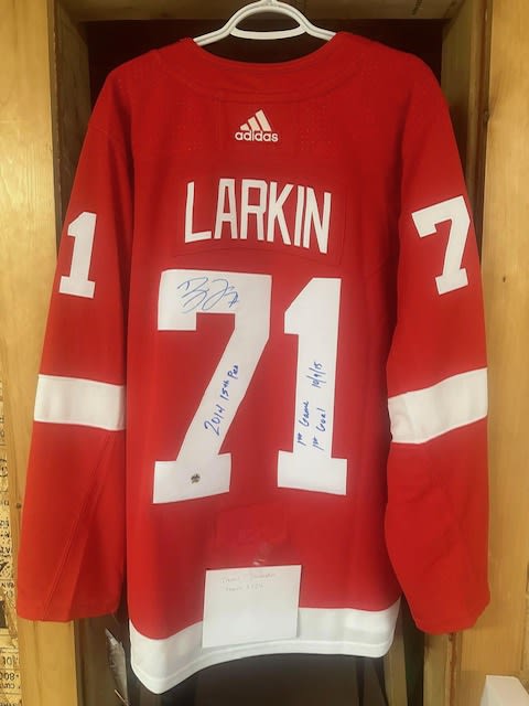 Autographed Dylan Larkin Detroit Red Wings Jersey (2x Inscribed)