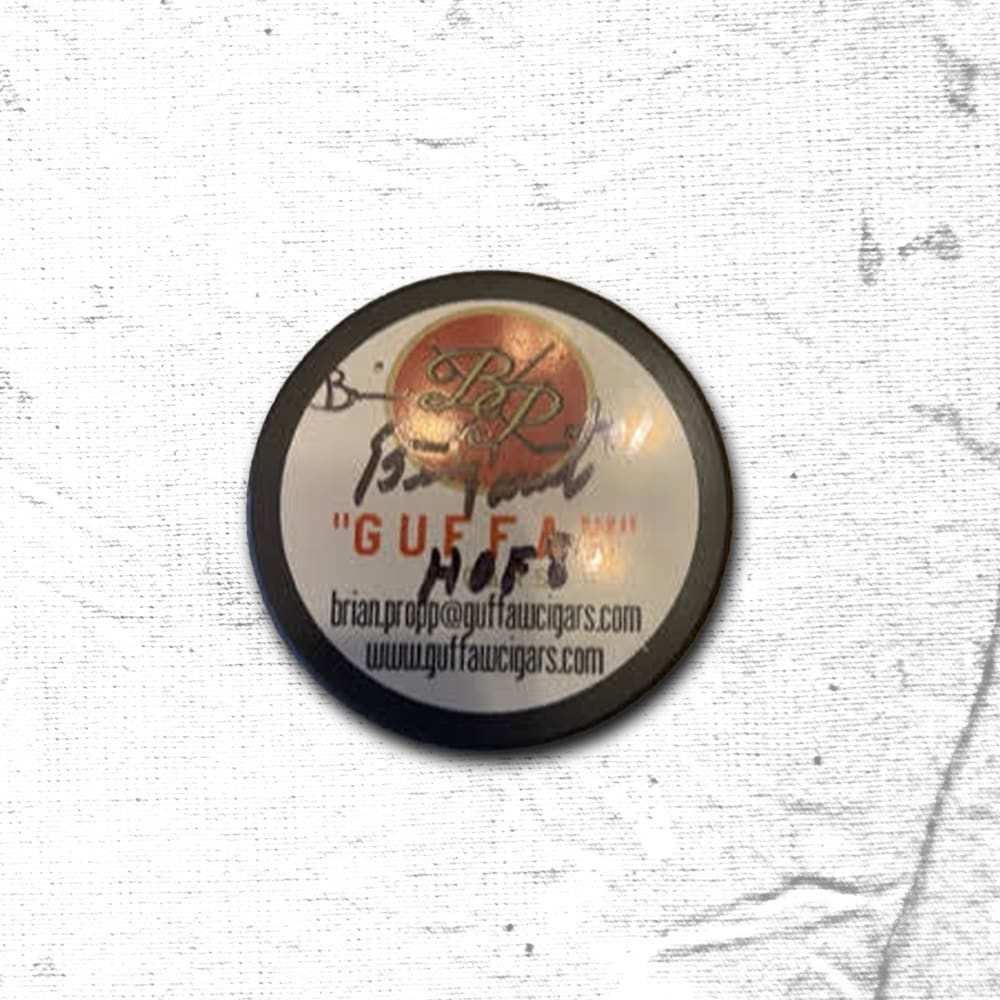 Brian Propp "GUFFAW" Signed Puck.