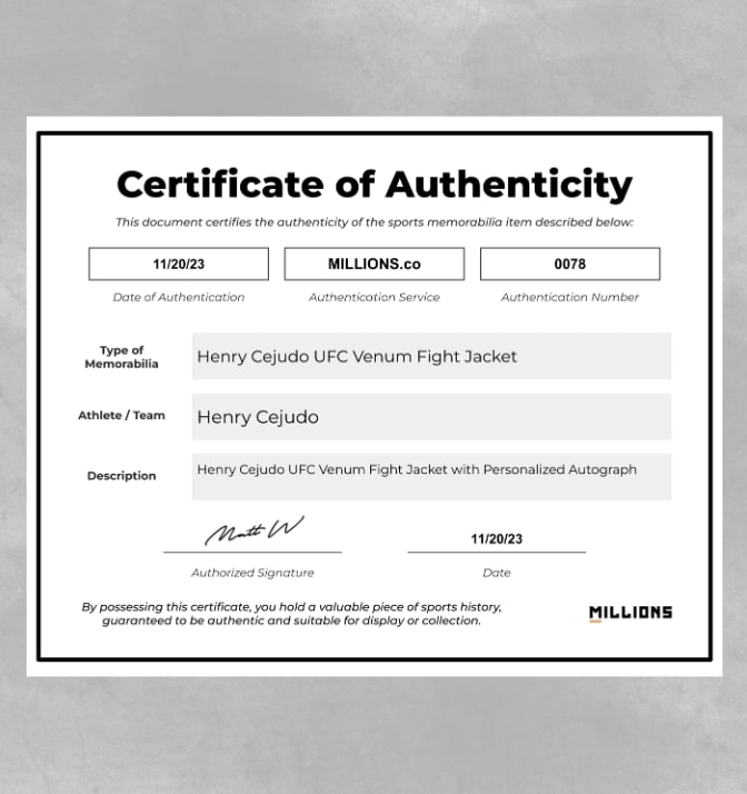 Henry Cejudo UFC Venum Fight Jacket