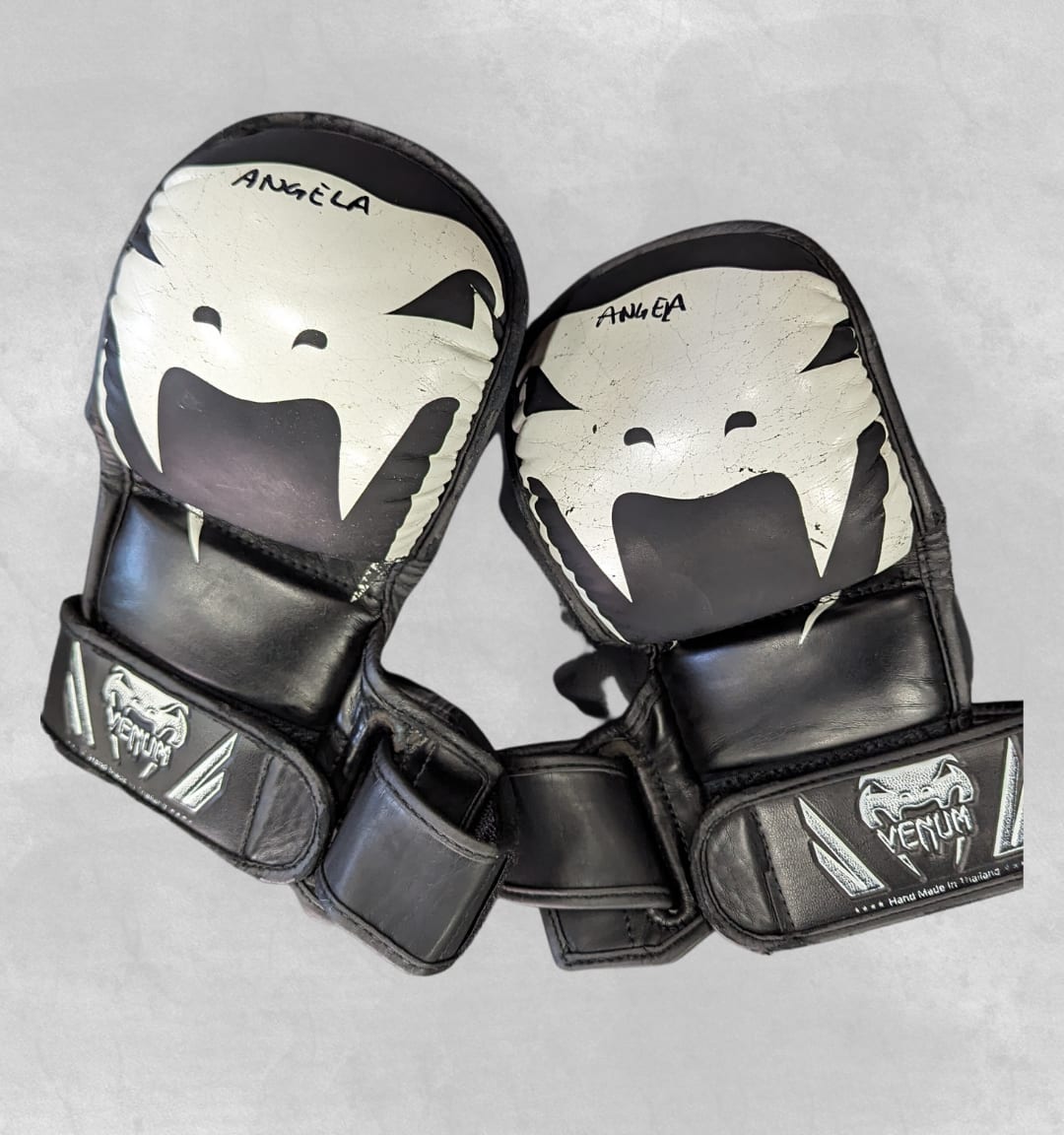 Angela Lee Signed Authentic Worn Venum Gloves