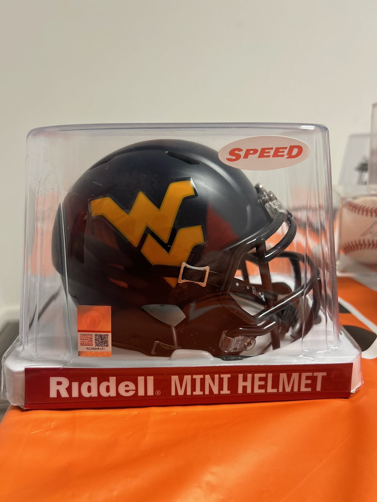 West Virginia Mountaineers Speed Riddell Mini Helmet 