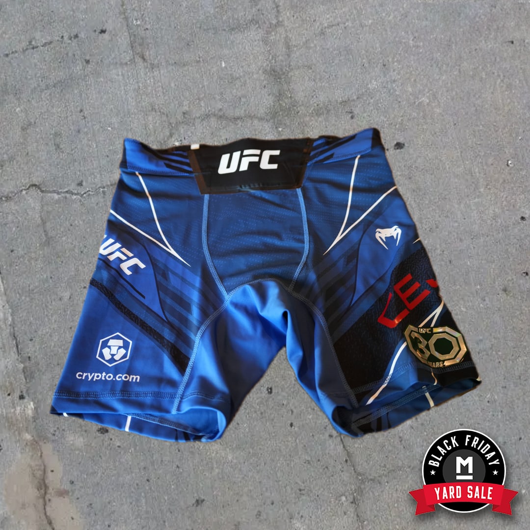 Henry Cejudo Fight Worn UFC Shorts, Blue and Red
