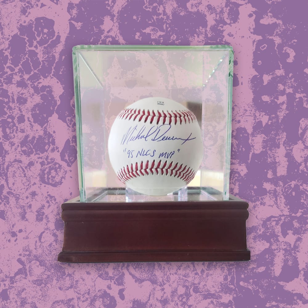 Michael Devereaux 1995 NLCS MVP Signed Baseball