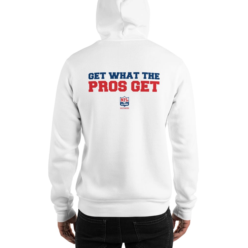 "Get what the Pros get" NFL ALumni Baltimore, Back Design, Hoodie