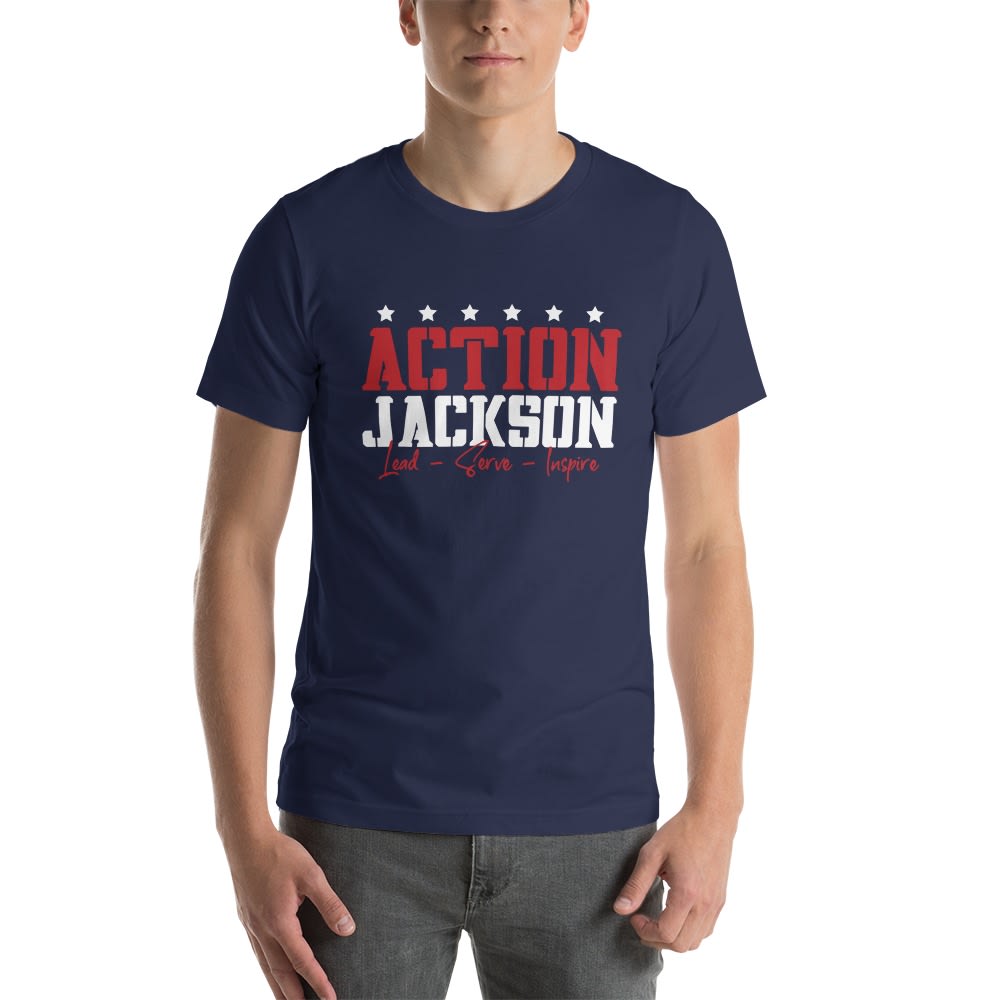 Lead-Serve-Inspire ACTION by Patrick Jackson T-Shirt, White Logo