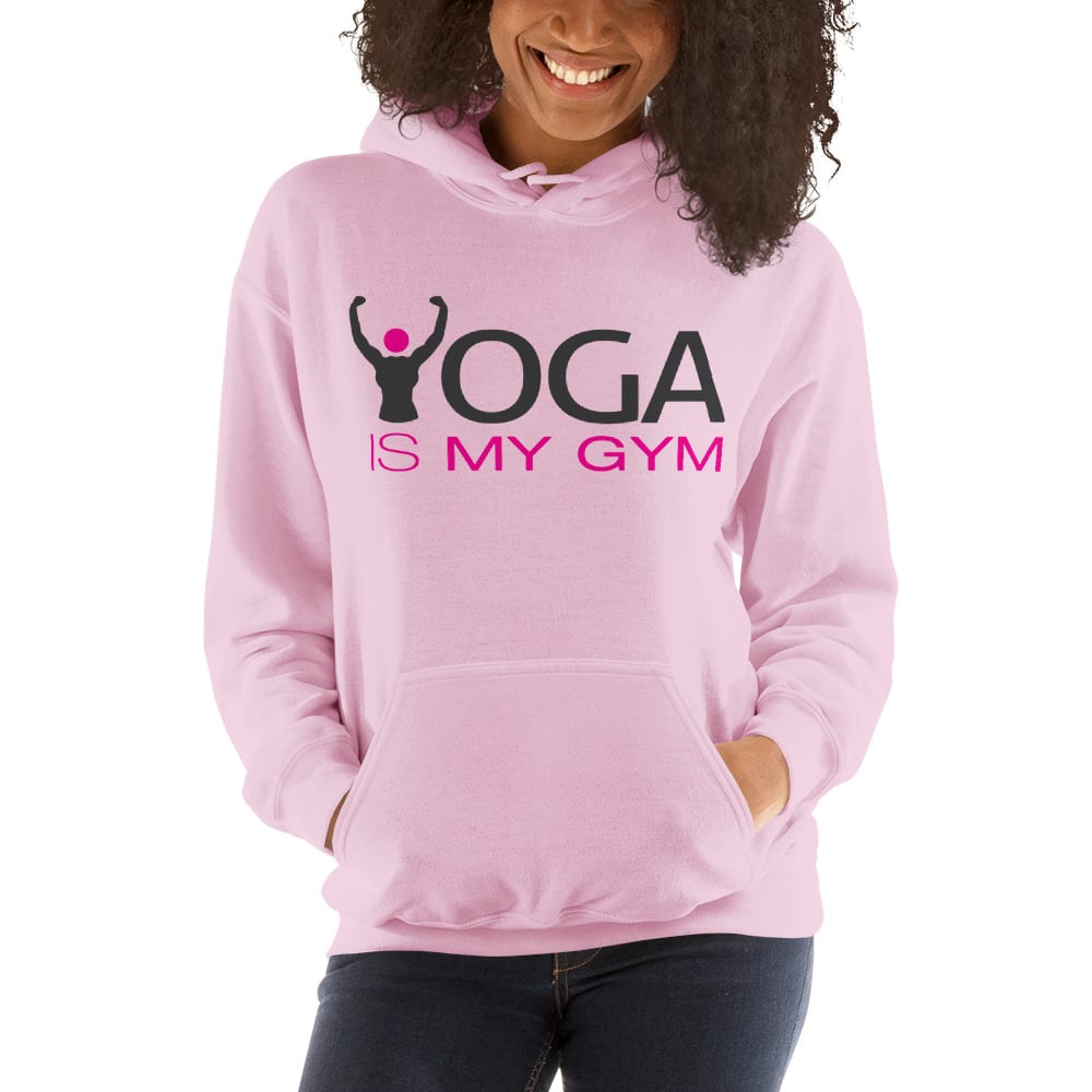Yoga Is My Gym Women's Hoodie, Pink Logo
