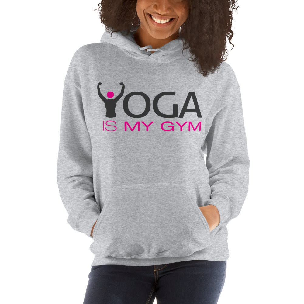 Yoga Is My Gym Women's Hoodie, Pink Logo