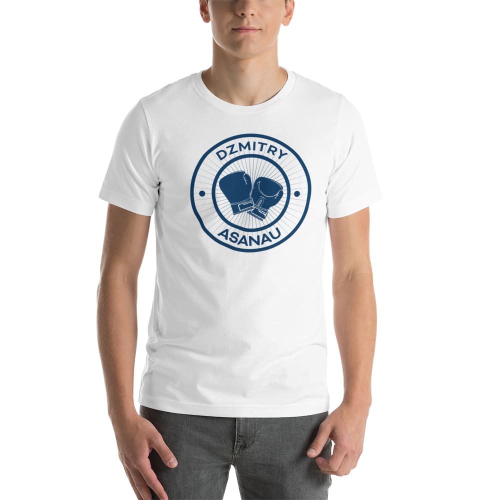 Boxing Gloves by Dzmitry Asanau T-Shirt,Blue Logo