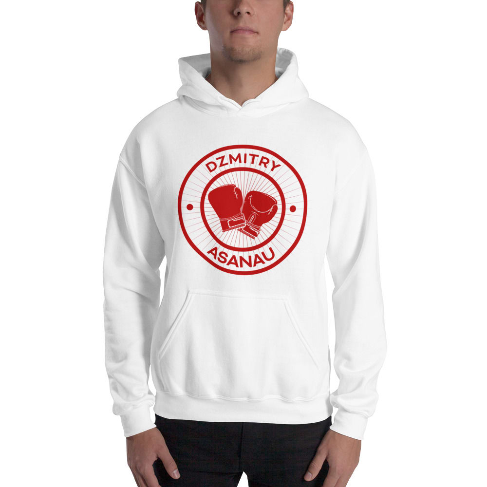 Boxing Gloves by Dzmitry Asanau Hoodie, Red Logo