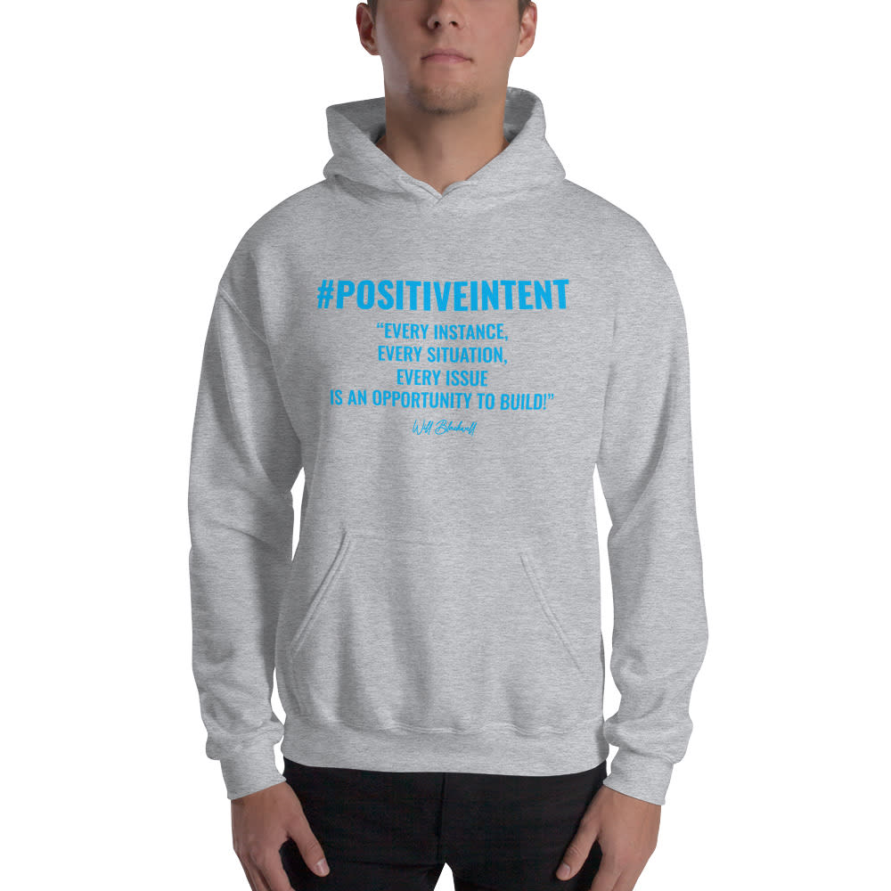 Positive Intent By Will Blackwell Hoodie, Blue Logo