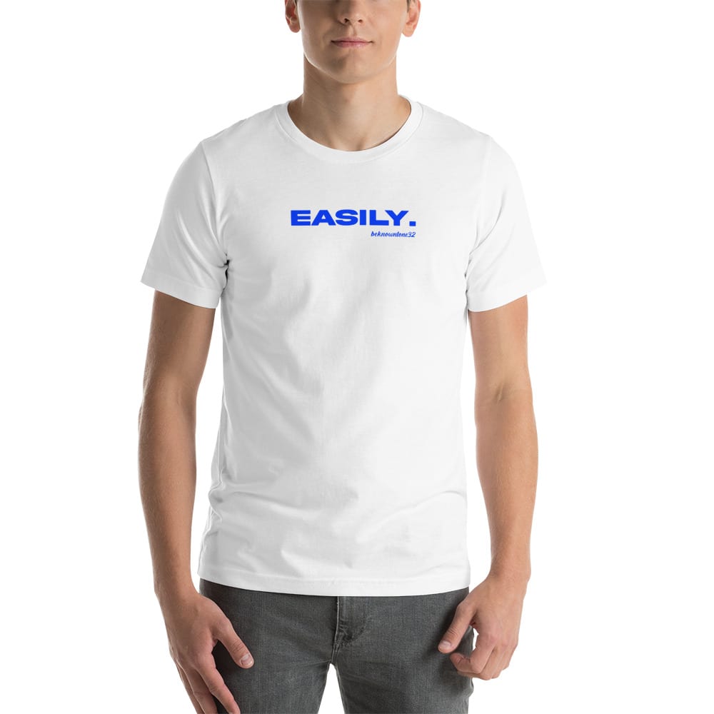 "Easily" Beknowntone by Anthony Mathis Unisex T-Shirt, Blue Logo