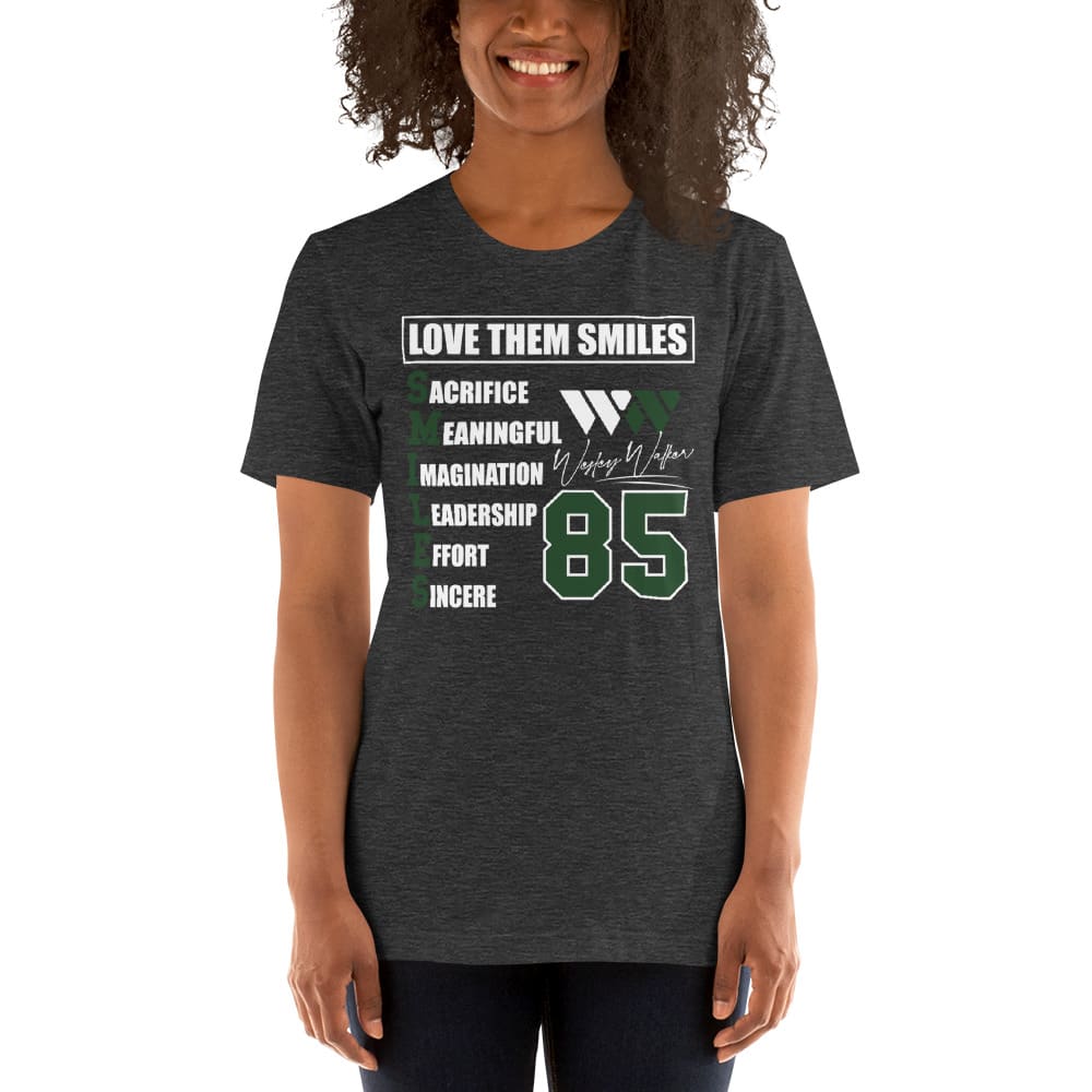 Love Them Smiles by Wesley Walker Women's T-Shirt, Green in Light Logo