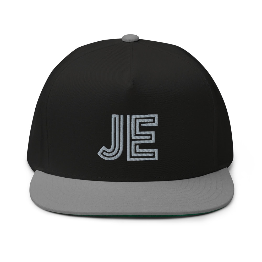 JE black and grey hat