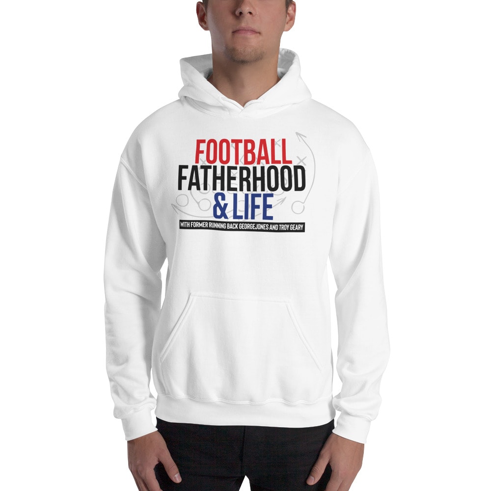 Football Fatherhood & Life by George Jones Hoodie, Black Logo