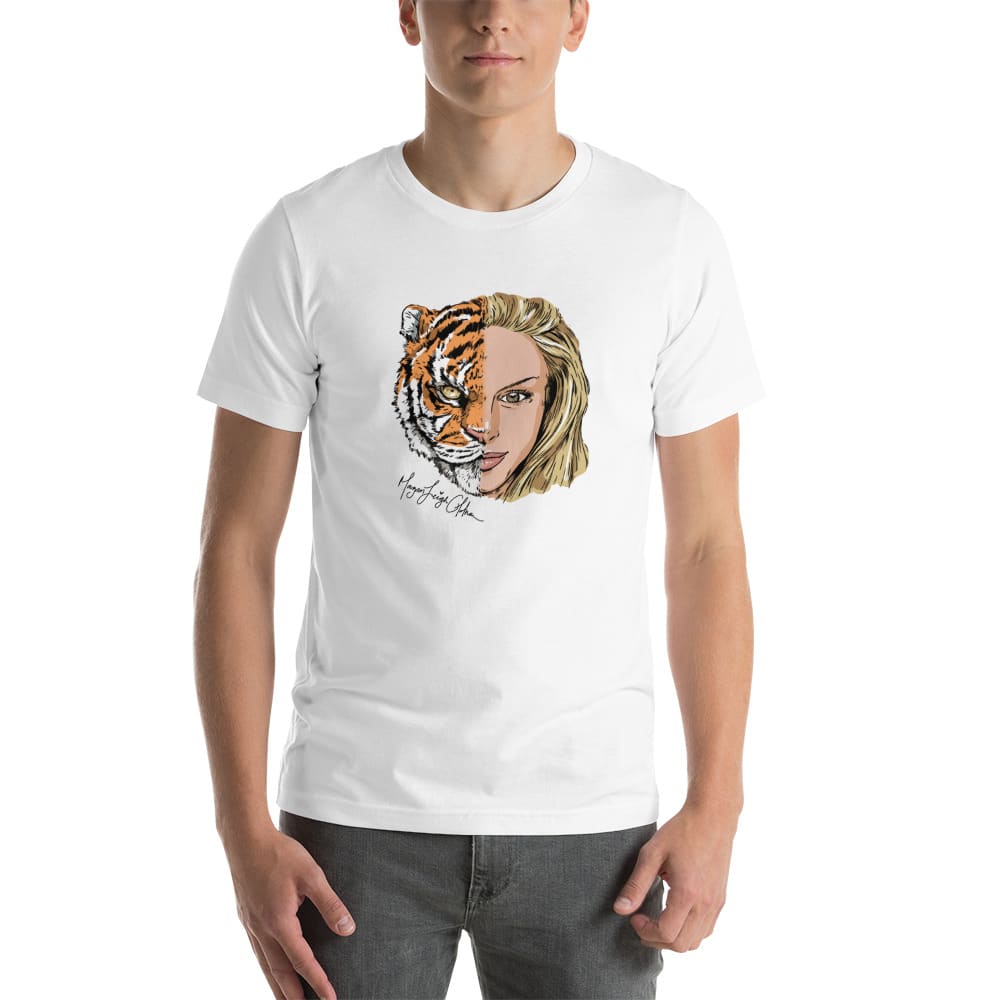 Half Tiger Half Face Morgan Leigh Oldham T-Shirt, Black Logo