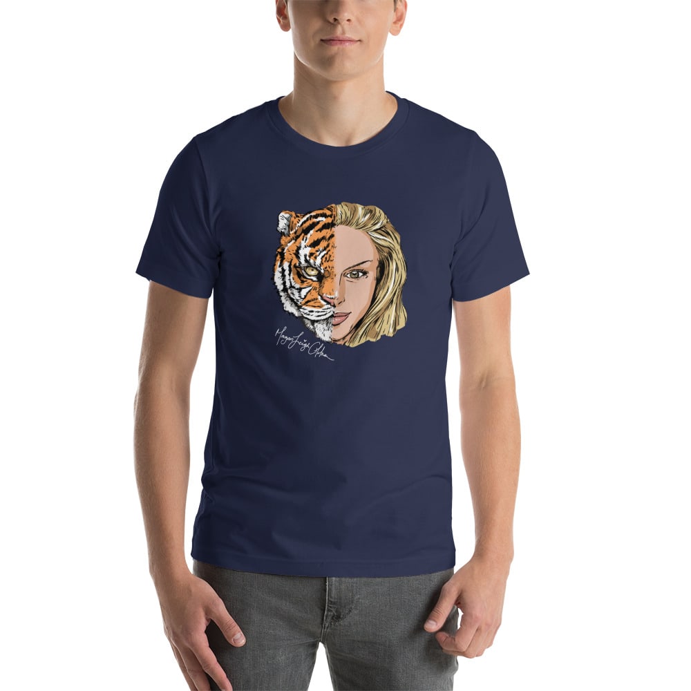 Half Tiger Half Face Morgan Leigh Oldham T-Shirt, White Logo