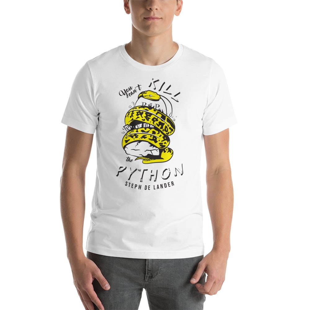 Can't Kill the Python by Steph De Lander x MAWI, T-Shirt, Black White and Gold Logo