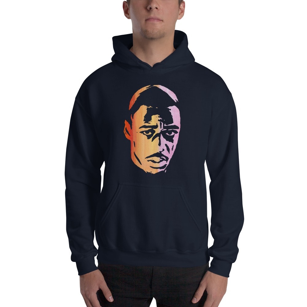 Roney Hines Custom Portrait, Orange/Pink Men's Hoodie