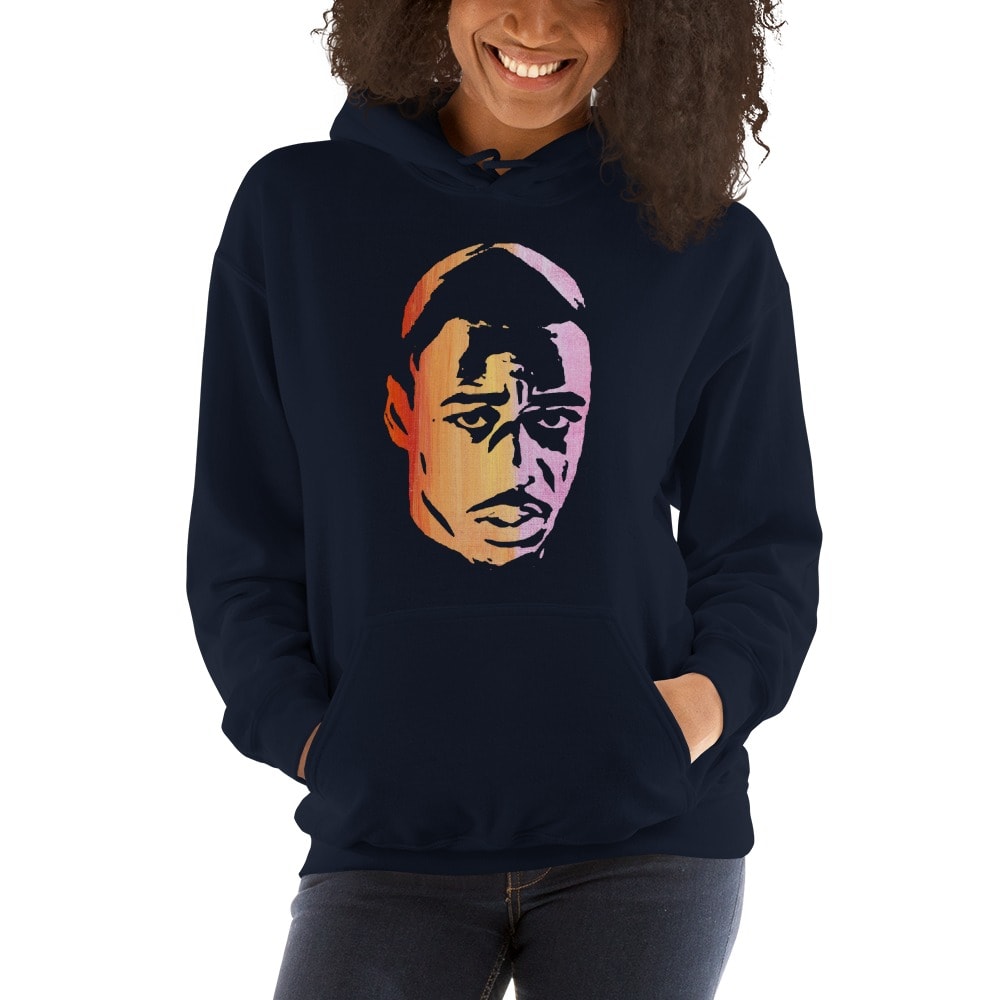 Roney Hines Custom Portrait, Orange/Pink Women's Hoodie