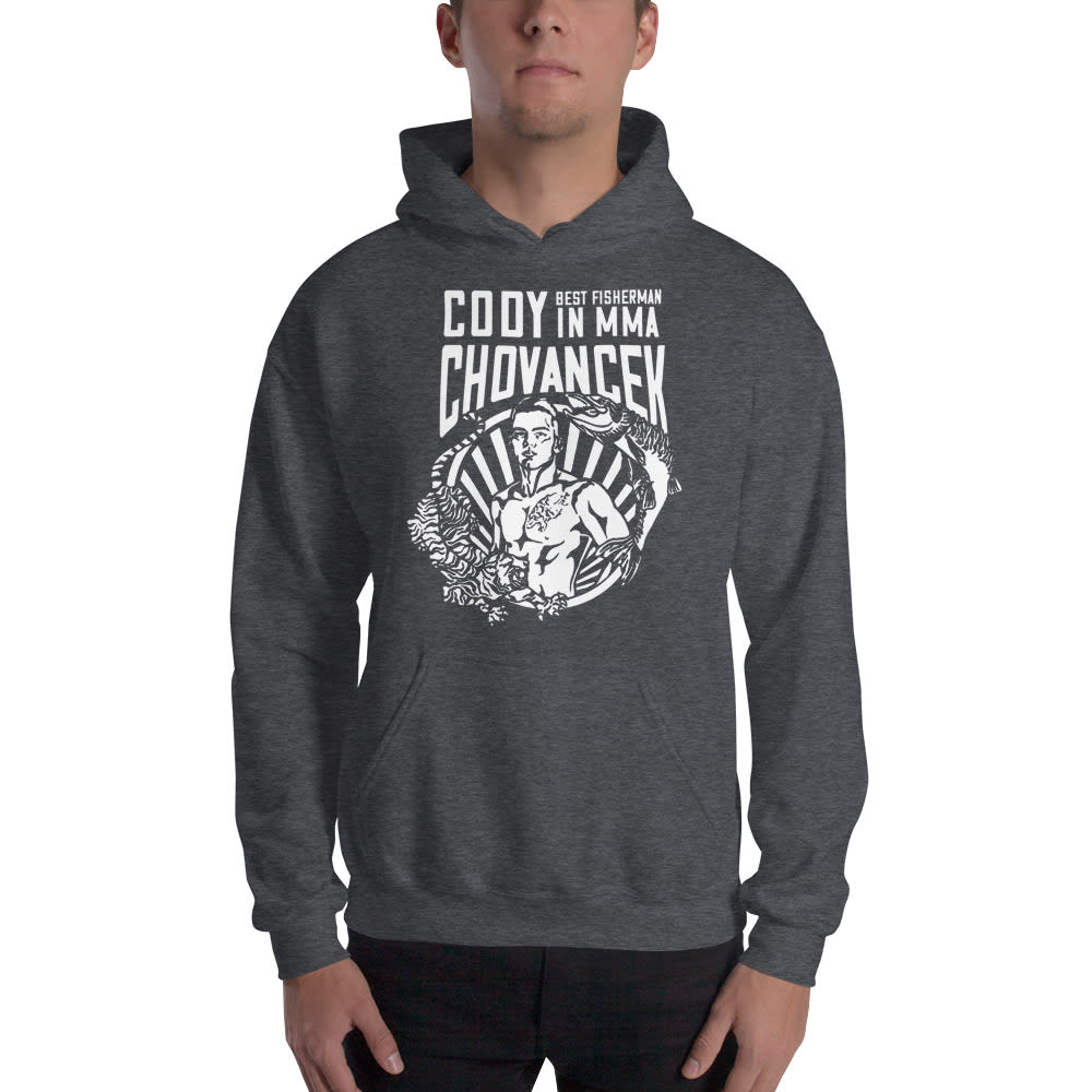 "Best Fisher in MMA" by Cody Chovancek Hoodie, White Logo