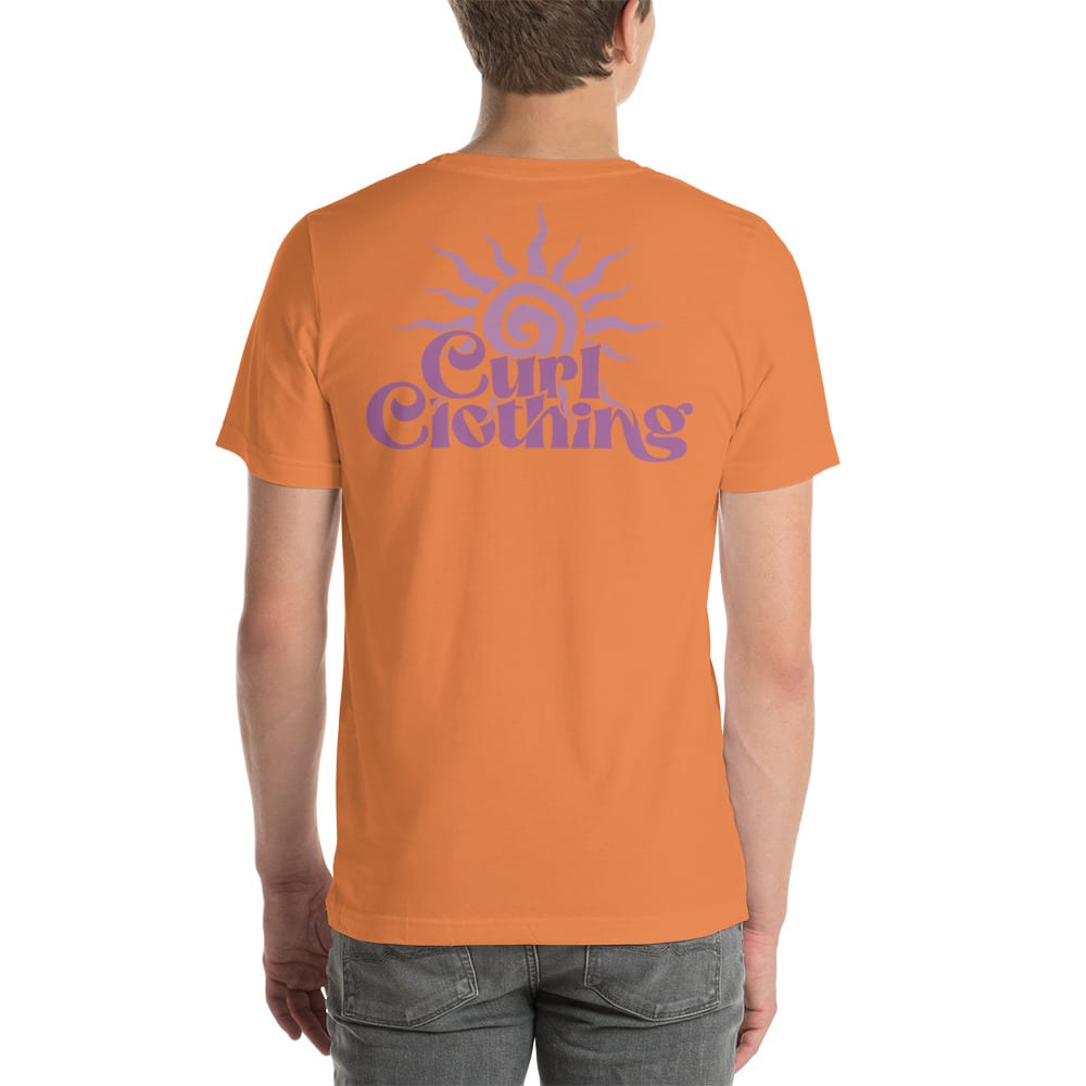 "Curl Clothing Sun" by Ryan Faulks Shirt, Dark Pink Logo